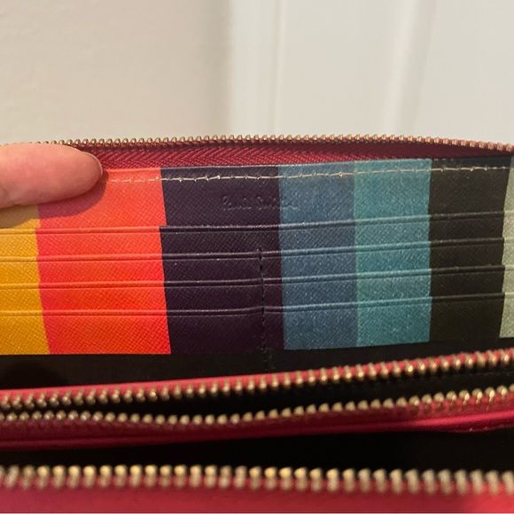 Paul Smith Leather Zip Long Wallet Pink